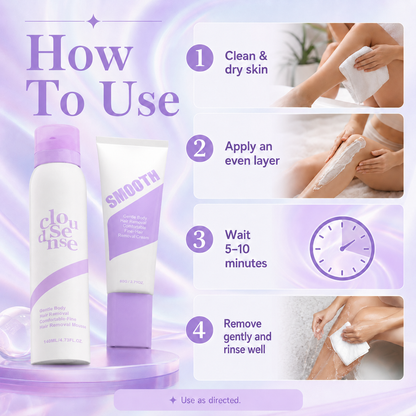 ✨ SmoothTouch  Body Hair Removal Set – Skincare-Infused Mousse & Cream for Soft, Silky Skin 💧