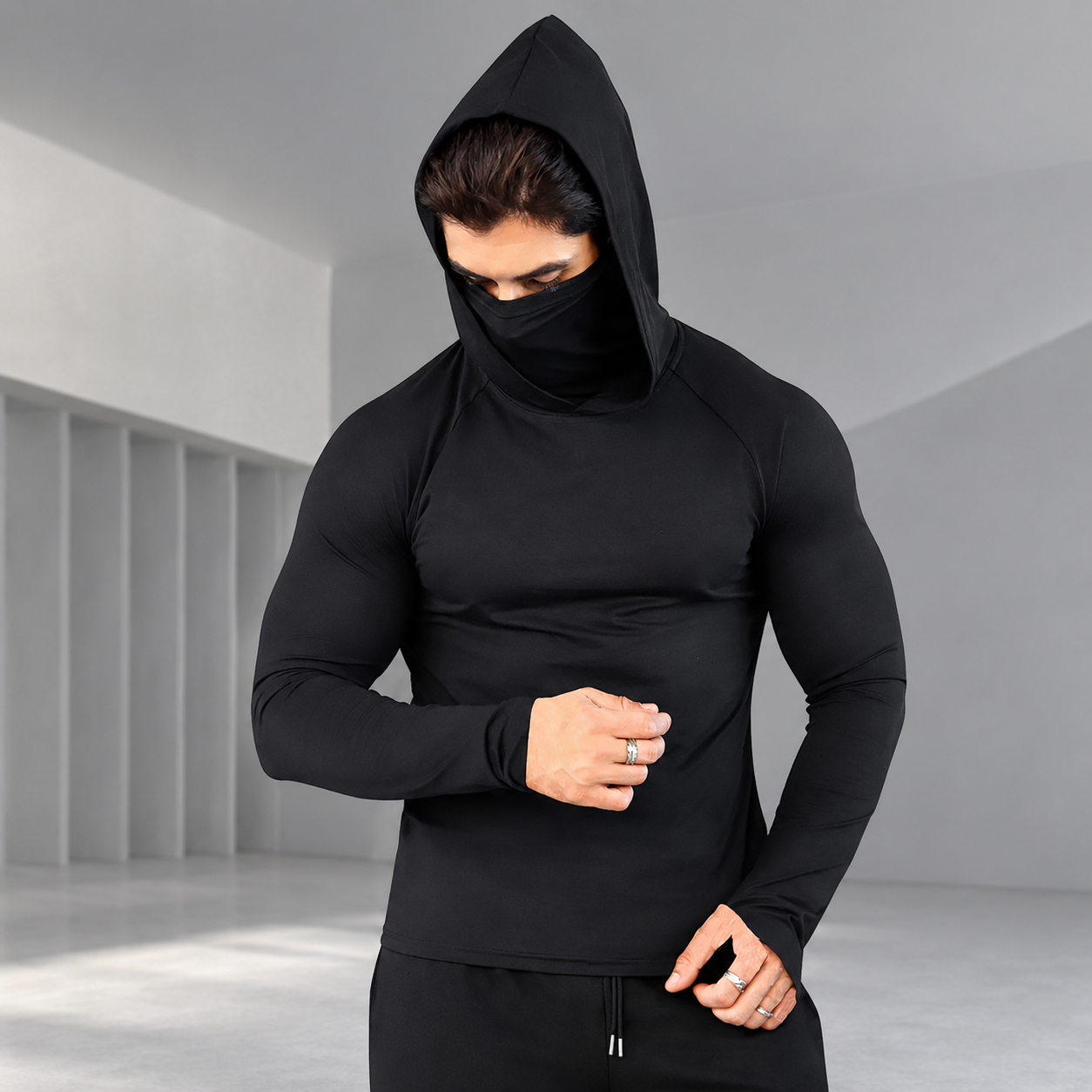 🛡️ 3-in-1 Integrated Hooded Sun Shirt with Face Cover 🚴‍♂️