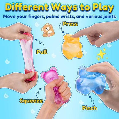 4 counts Squishy Bear - Sensory Fidget Toy with Jelly-Like Filling