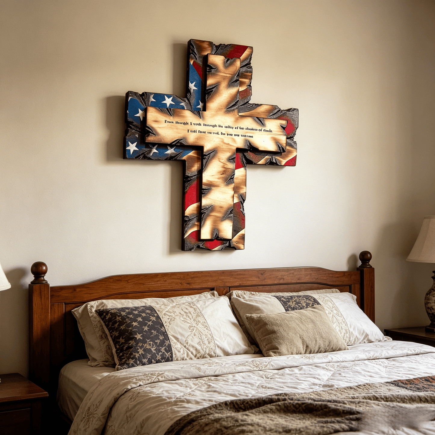 🚨 50% OFF TODAY ⭐ 🇺🇸 Patriotic American Flag Wooden Cross • Buy 2 FREE SHIPPING! 🔥