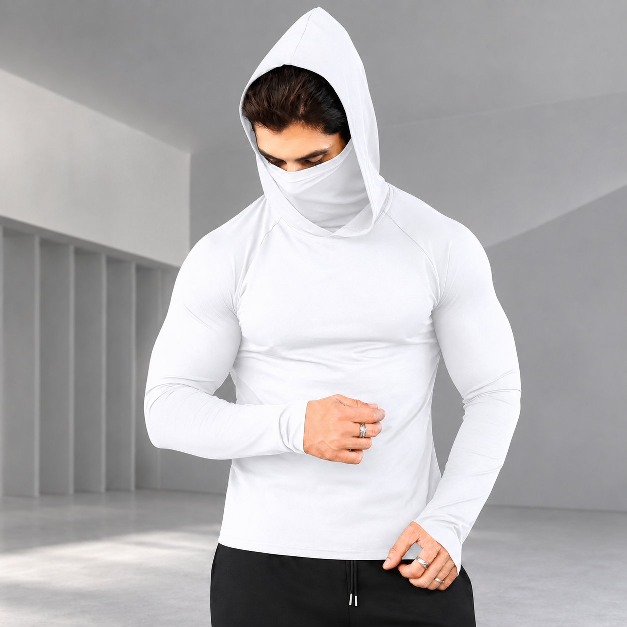 🛡️ 3-in-1 Integrated Hooded Sun Shirt with Face Cover 🚴‍♂️