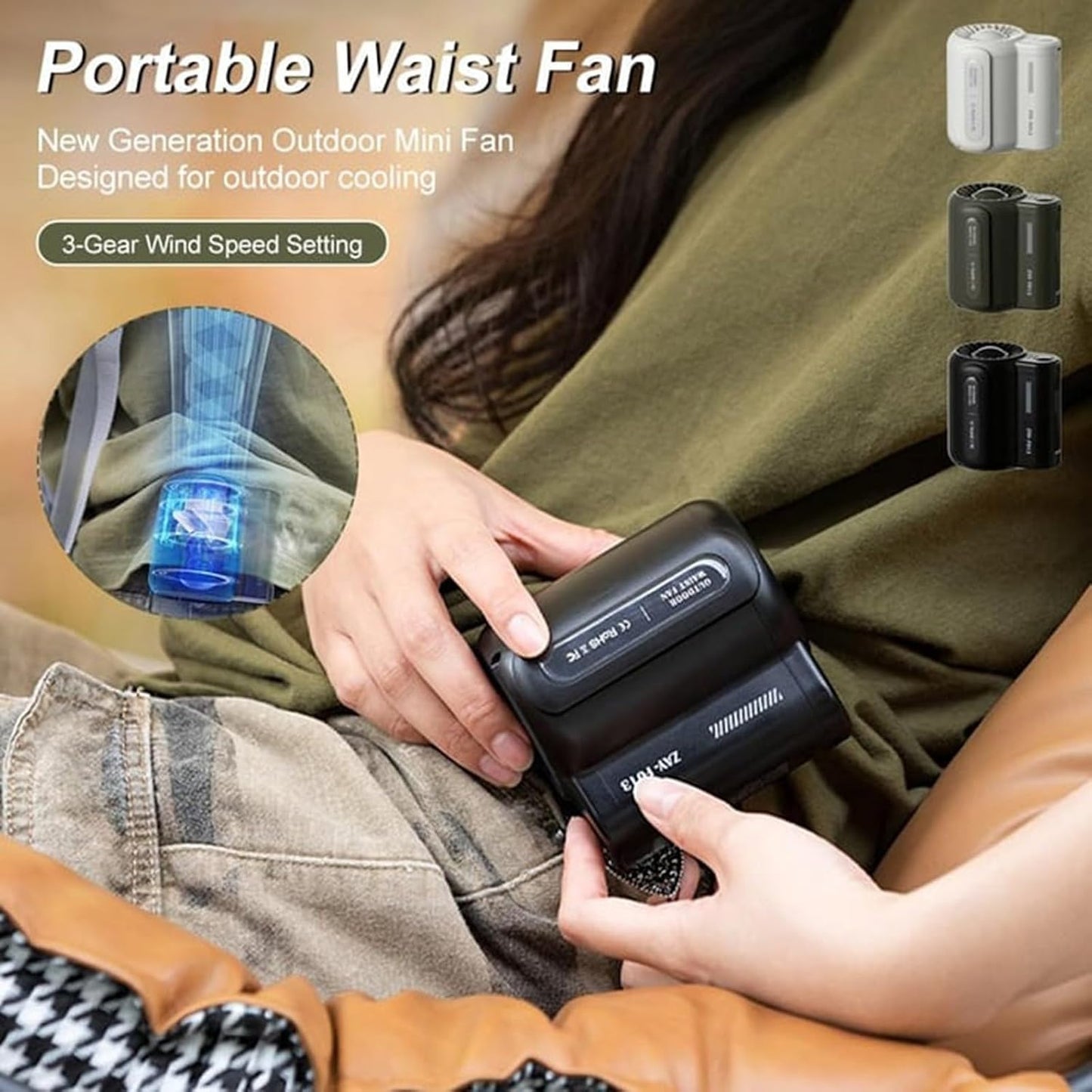 3-Speed Clip-On Underwear Fan, Wearable Personal Clip-On Fan