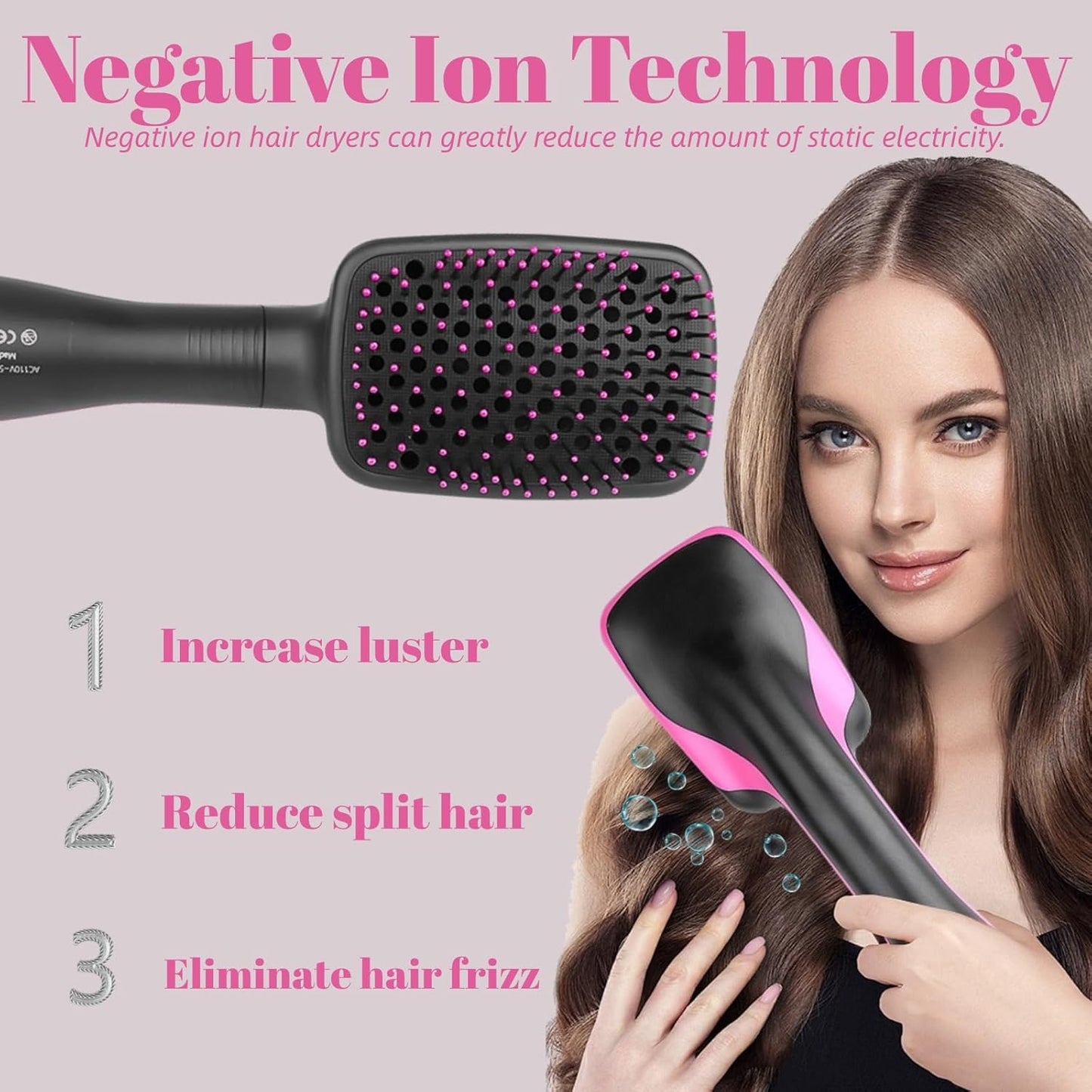 1 Step Ionic Hair Straightener and Dryer Brush