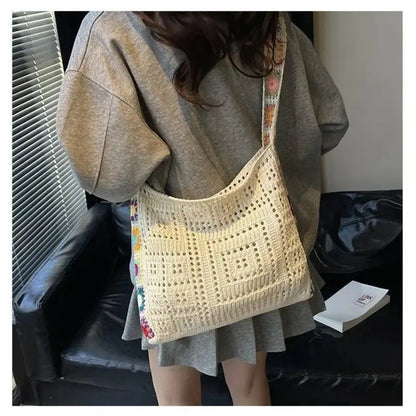 👜🧶 Chunky Knit Crochet Tote Bag | Beach & Summer Shoulder Bag