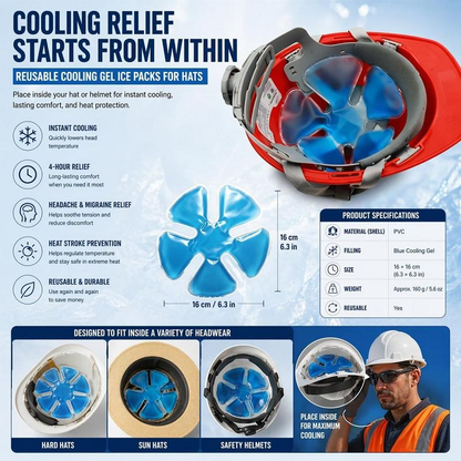 Cooling Gel Hat Inserts for Hard Hats & Caps