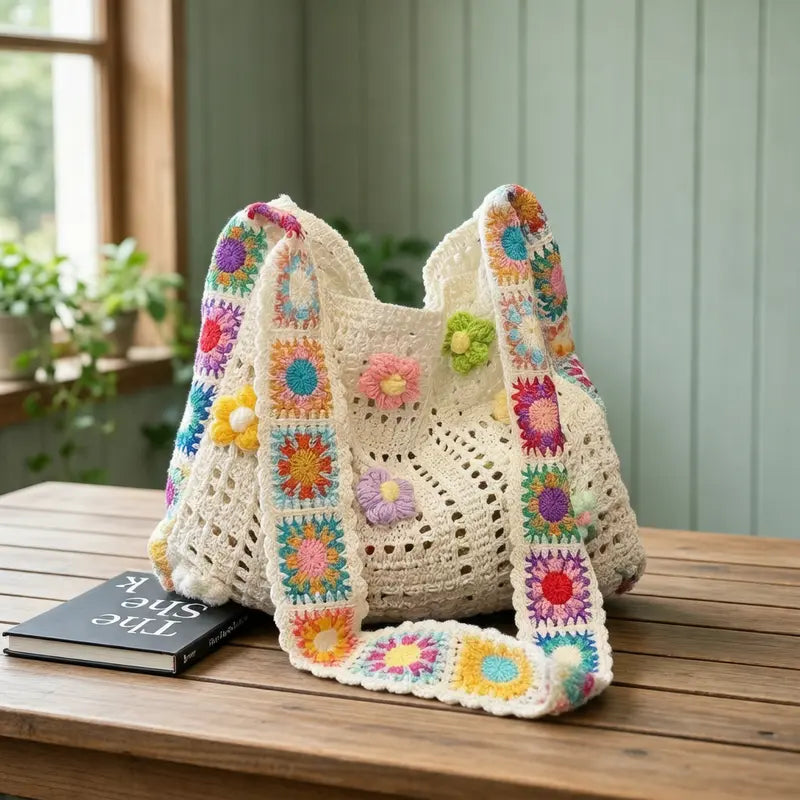 👜🧶 Chunky Knit Crochet Tote Bag | Beach & Summer Shoulder Bag