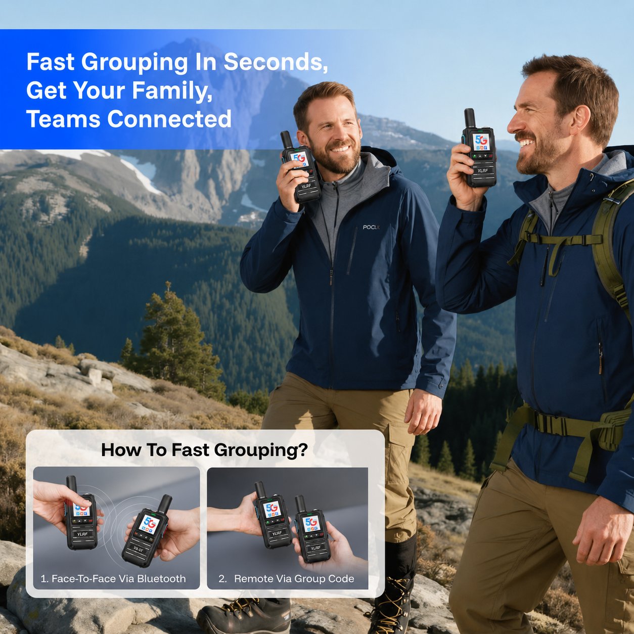 📡 YLRF GD-810S Two-Way Radio – 🔊 Clear Audio & Long Battery Life – Stable Signal for Road Trips, Camping, Hotels & Fleet Management