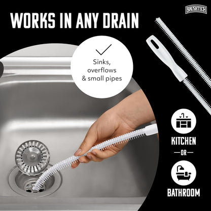 Cleaning Brush for Sink Drain Pipes and Overflow Drains
