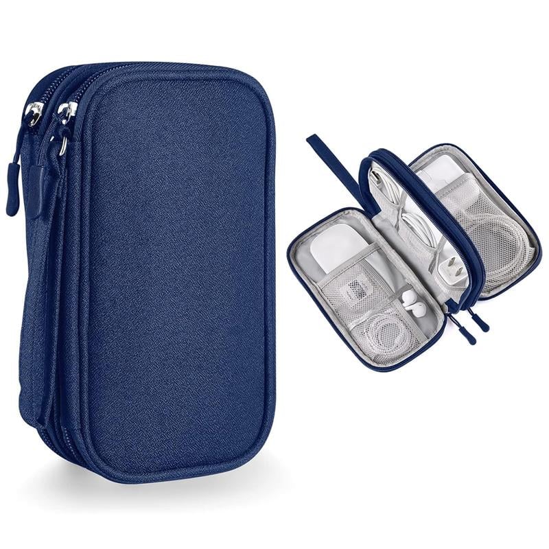 🔥43% OFF Today Only – Cable Organizer Bag, Double Layer Travel Pouch for Chargers, Cords & Tech Accessories
