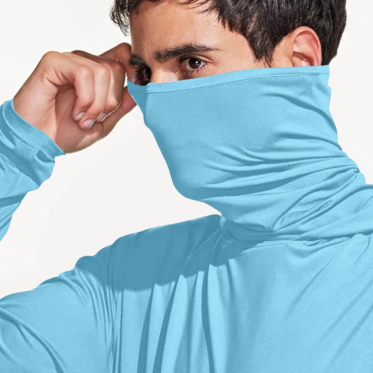 Men's UPF 50+ Lightweight Hoodie with Face Covering