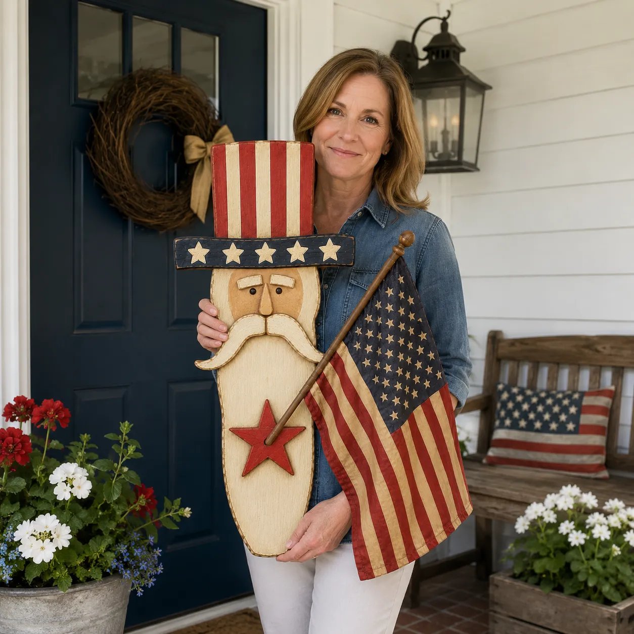 ✨ Uncle Sam Patriotic Wall Hanging – Vintage Americana 🇺🇸 49% Discount Today!