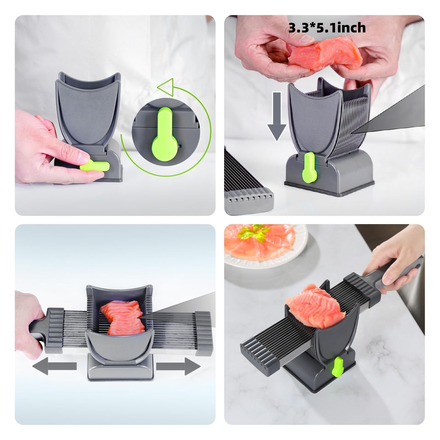 Fresh Meat Slicer Knife Set – 17-in-1 Stainless Steel Adjustable Meat Cleaver