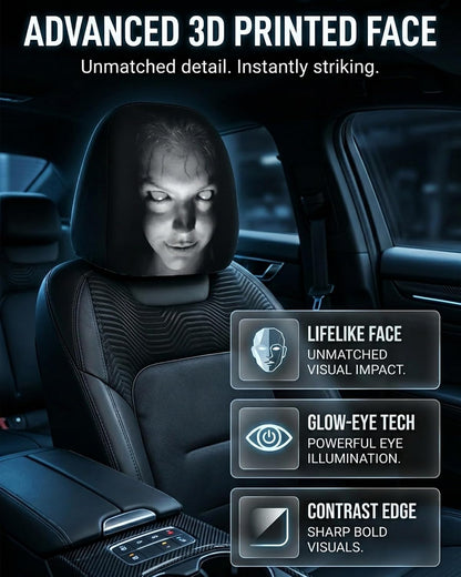 “Scary Face” Headrest Cover, Spooky-Style Stretchable Headrest Protector