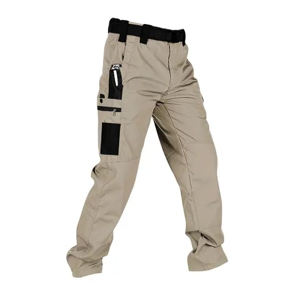 🔥Men's Waterproof Tactical Work Pants - Solid Color with Multi-Pockets for Outdoor Activities