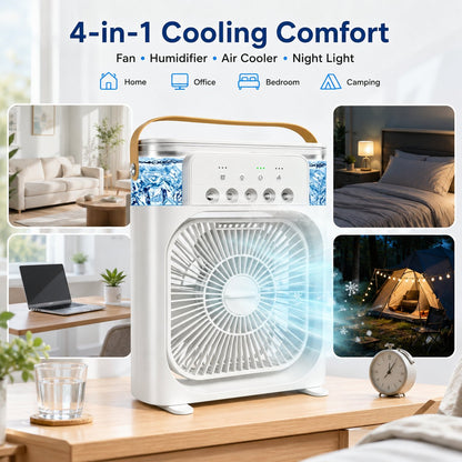 Four In One Portable Desktop Cooling Fan With Ice Mist
