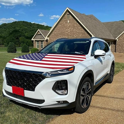 🇺🇸 250th Anniversary Car Hood Cover – 🚗 No-Glue 1-Minute Installation – Fade-Resistant Patriotic Design for Sedans, SUVs & Light Trucks
