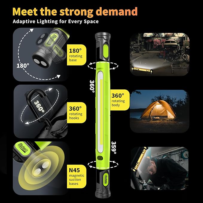 [Father's Day Gift] 💡🔋 3000LM Rechargeable LED Work Light | Magnetic Hands-Free Power Bank