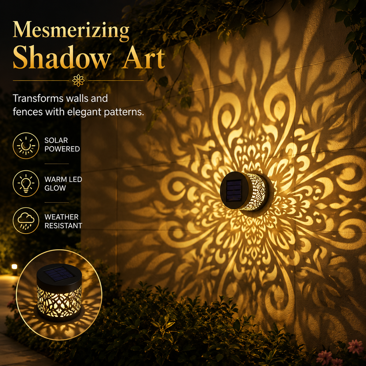 🌞 Solar Garden Light Decor ✨ Cozy Magical Evening Outdoor Glow 🌙