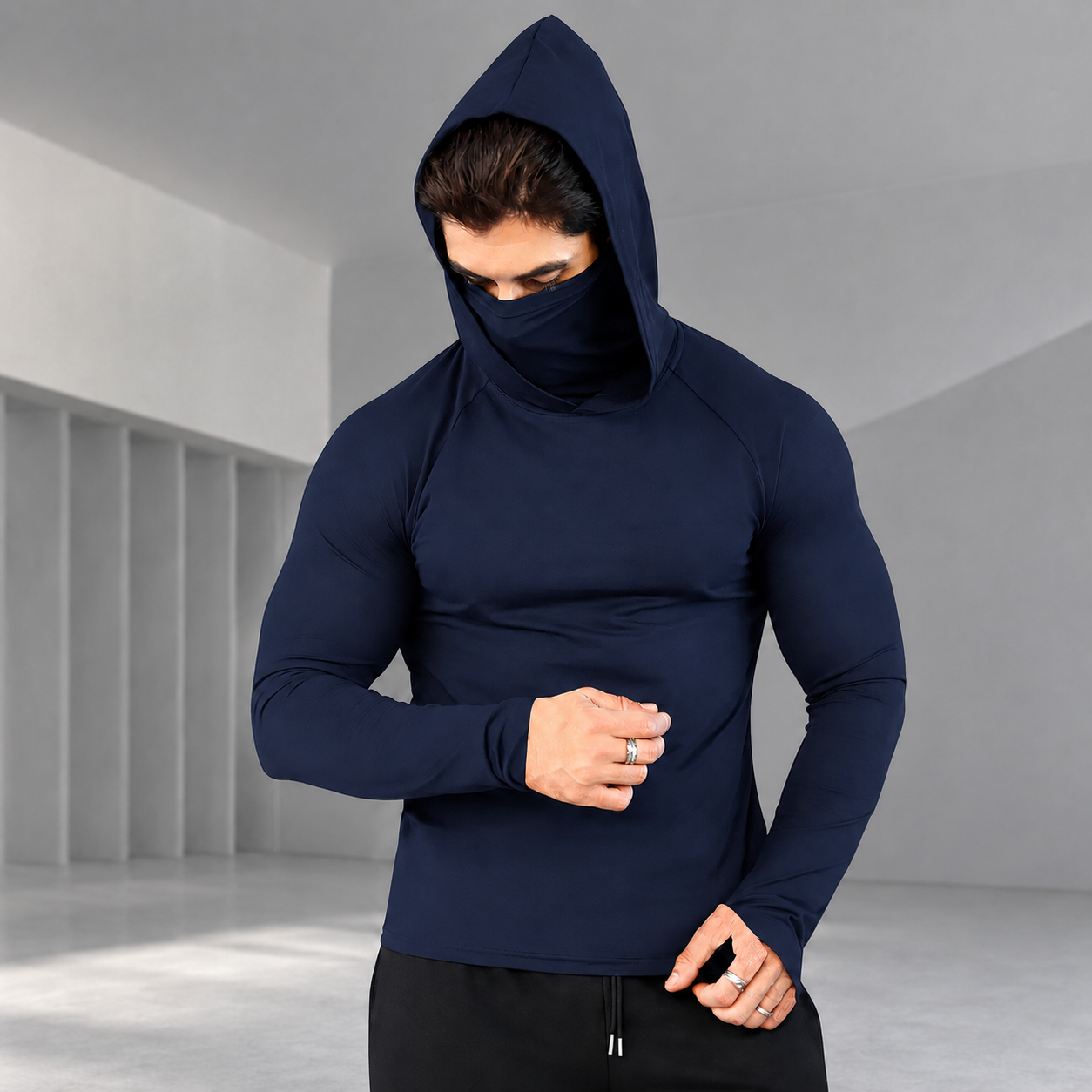 🛡️ 3-in-1 Integrated Hooded Sun Shirt with Face Cover 🚴‍♂️
