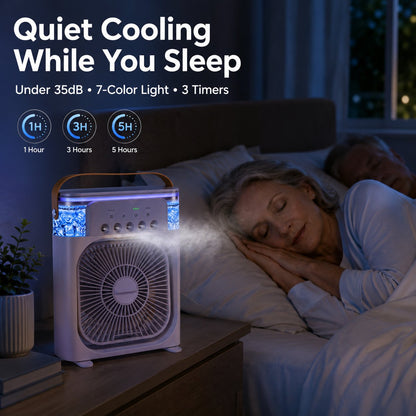 Four In One Portable Desktop Cooling Fan With Ice Mist