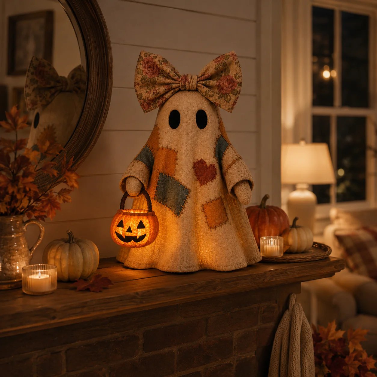 🔥🎁【Halloween Gifts】Lighted Vintage Patchwork Ghost-Buy 2 Get Free Shipping🎃✨🍂
