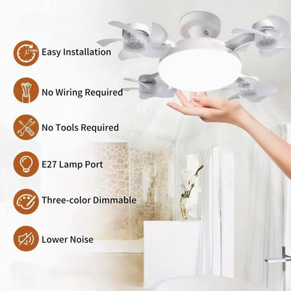 Silent Foldable E27 Fan Light