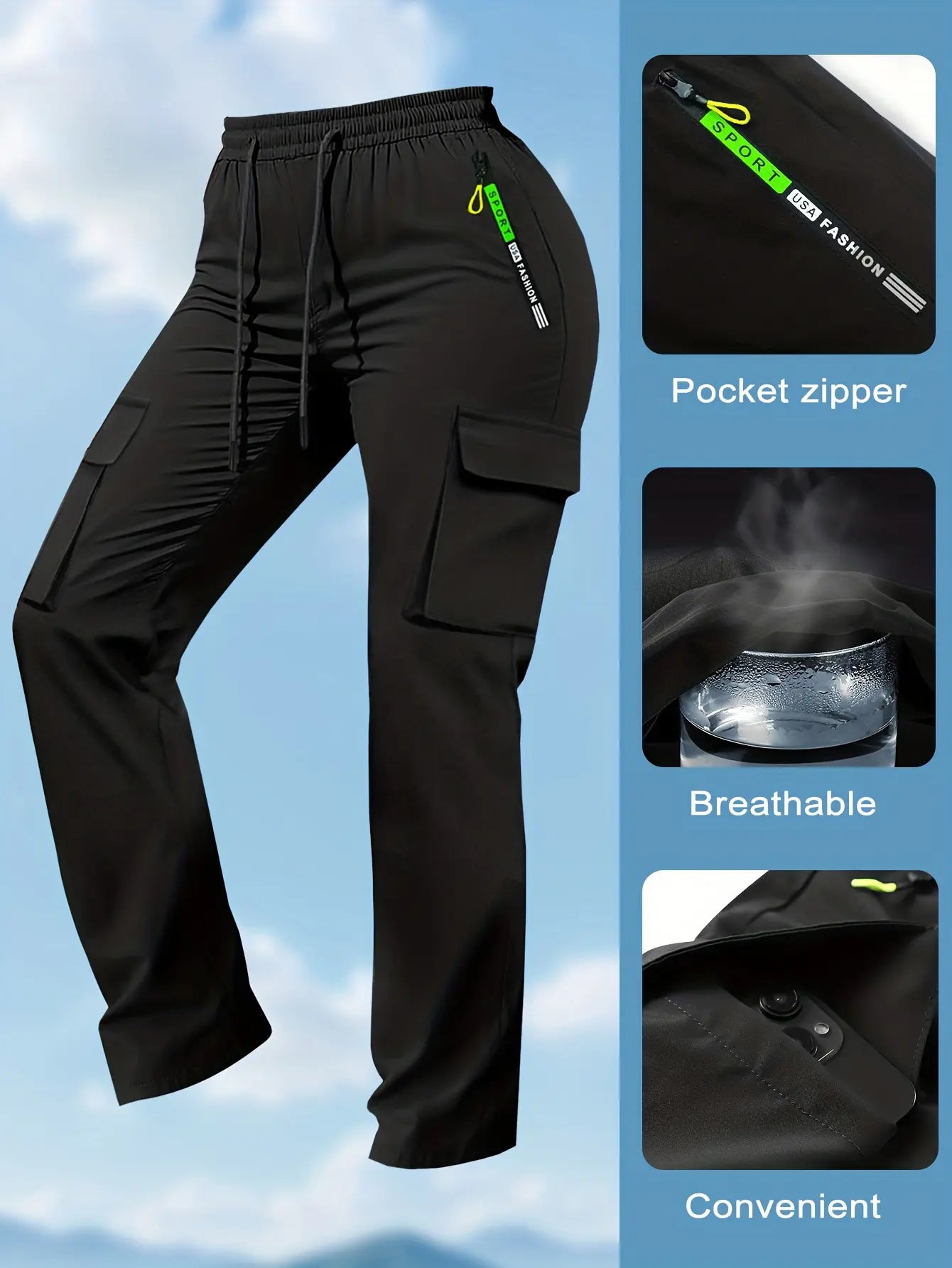 🔥 ShaperTech  Women's Cargo Pants - High-Waisted, Quick-Dry & 6 Secure Pockets 👟