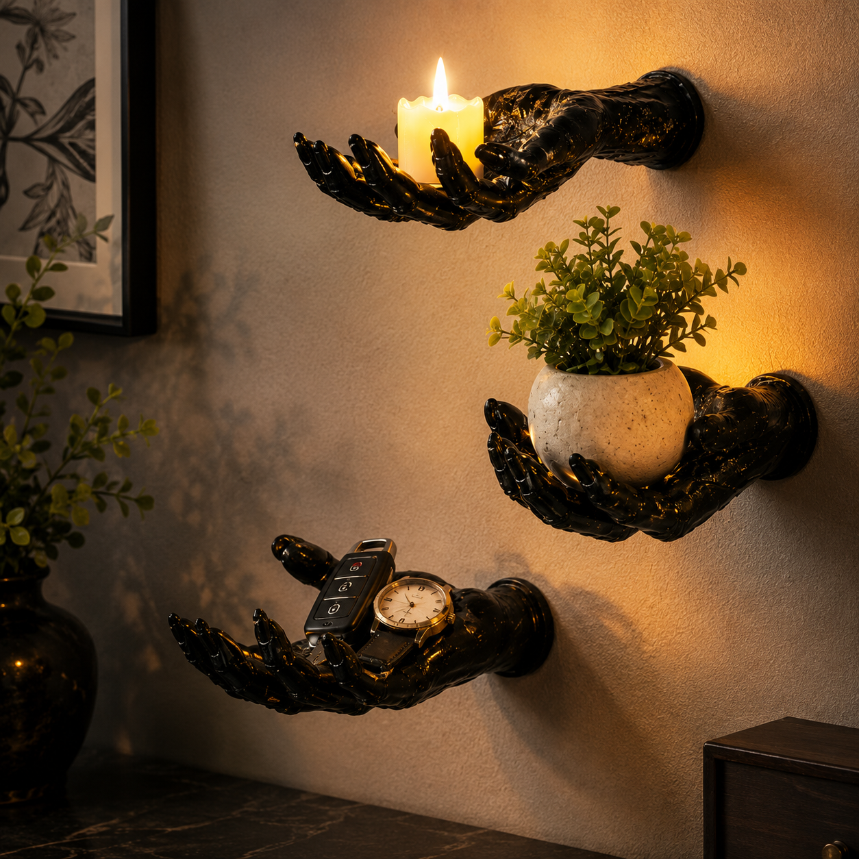 3-Piece Set of Wall-Mounted “Creepy Reaching Hands”