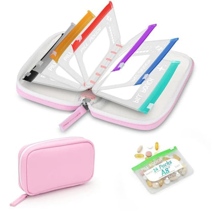 💊 A8 Waterproof Pill Pouch Set – Large Weekly Travel Medicine Organizer