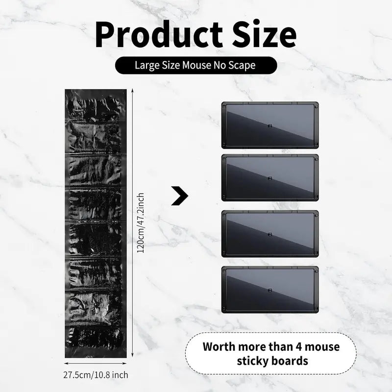 Super Sticky Mouse Repellent Film (120x27.5cm) - Long Lasting Adhesive Rat Trap Board for Indoor Kitchen Corner