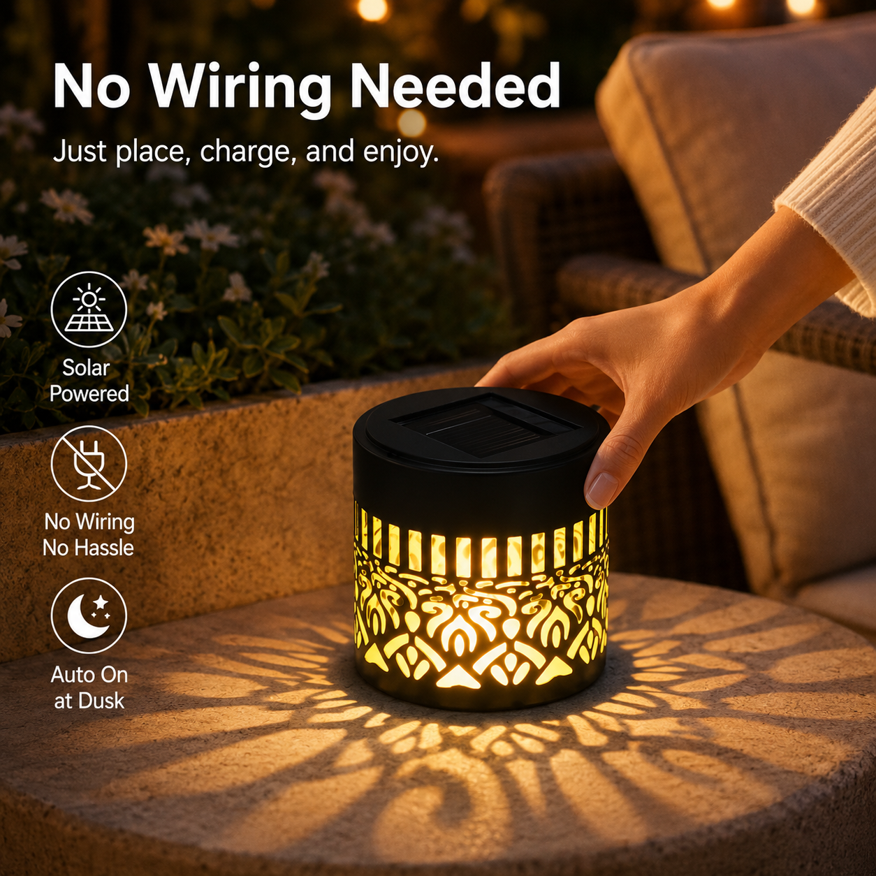 🌞 Solar Garden Light Decor ✨ Cozy Magical Evening Outdoor Glow 🌙