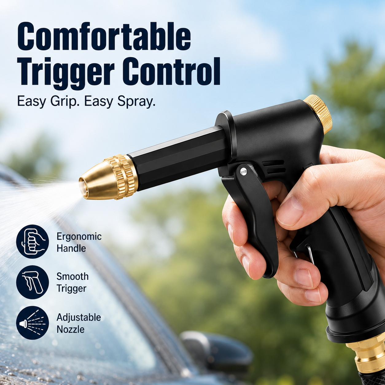 🚿 High-Pressure Hose Spray Gun for Car Wash & Outdoor Cleaning