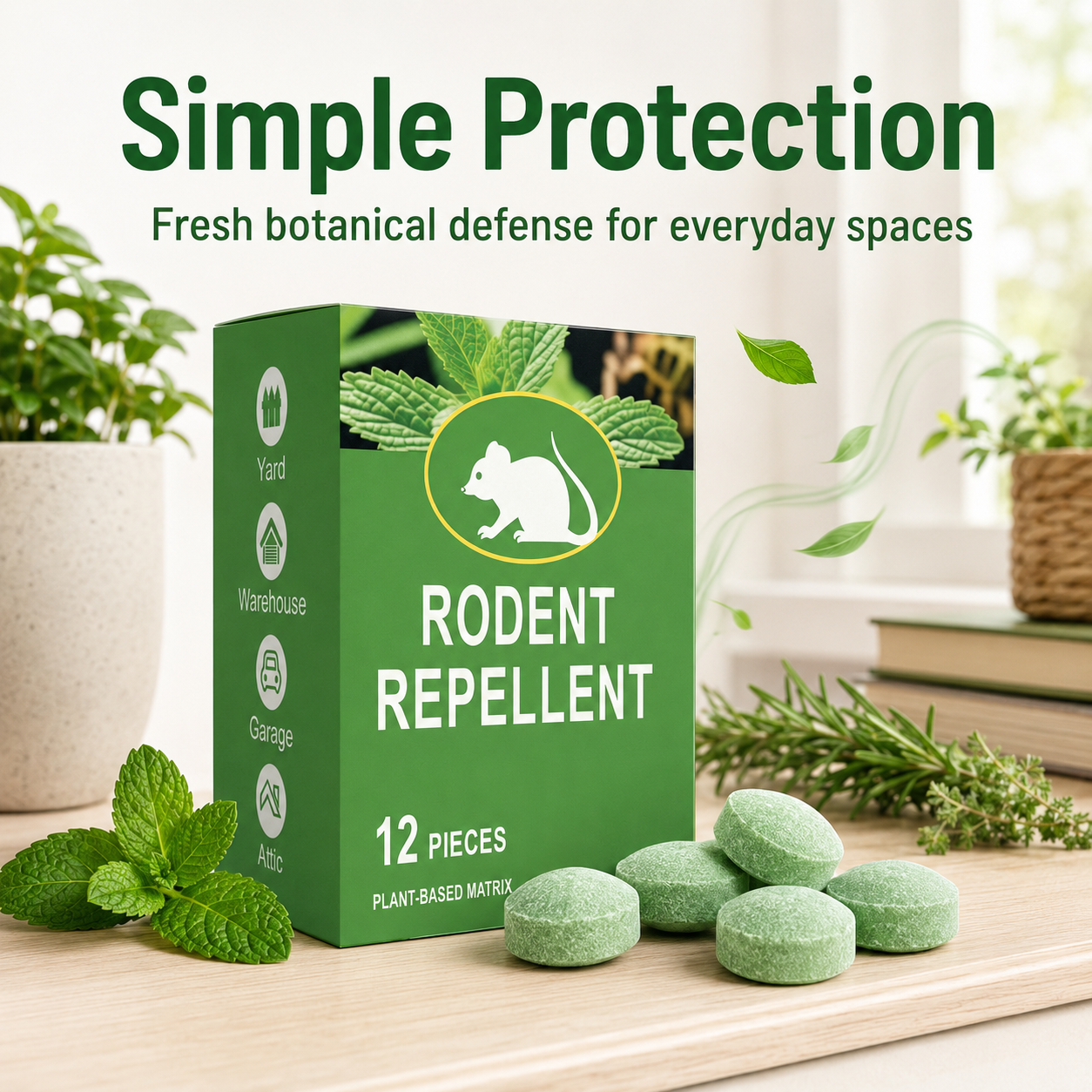 💥HOT SALE 50%OFF💥🟢 Natural Peppermint Rodent Repellent Tablets – 12 Pack