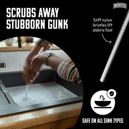 Cleaning Brush for Sink Drain Pipes and Overflow Drains