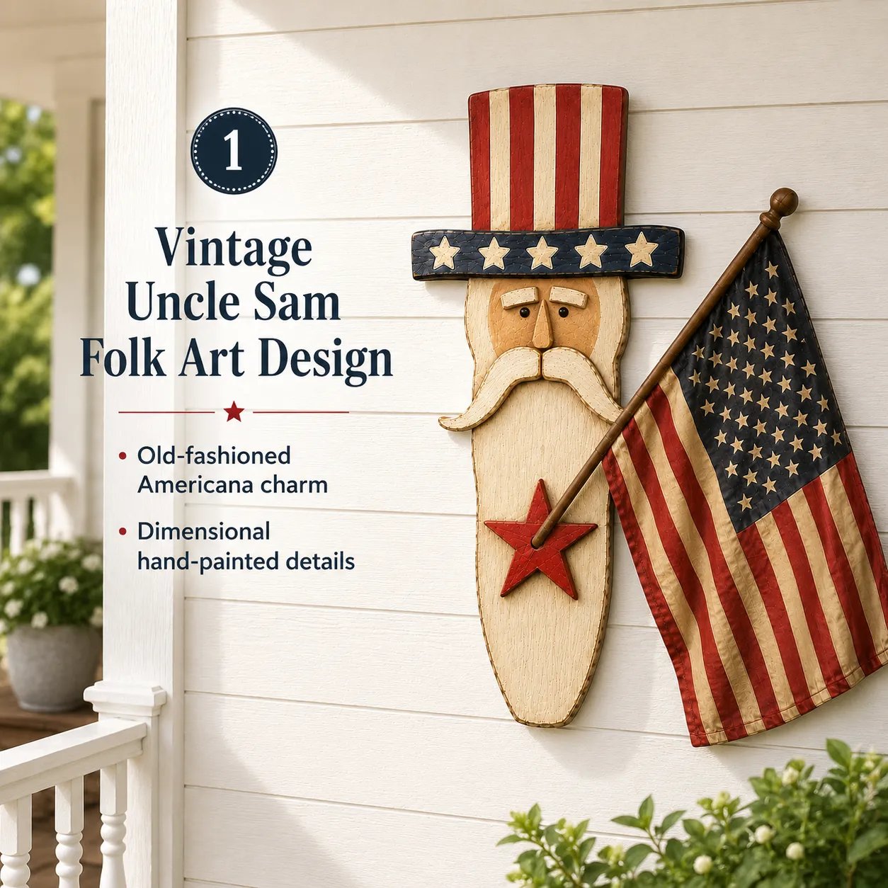 ✨ Uncle Sam Patriotic Wall Hanging – Vintage Americana 🇺🇸 49% Discount Today!