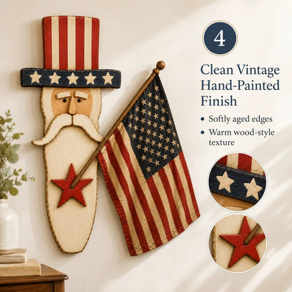 ✨ Uncle Sam Patriotic Wall Hanging – Vintage Americana 🇺🇸 49% Discount Today!