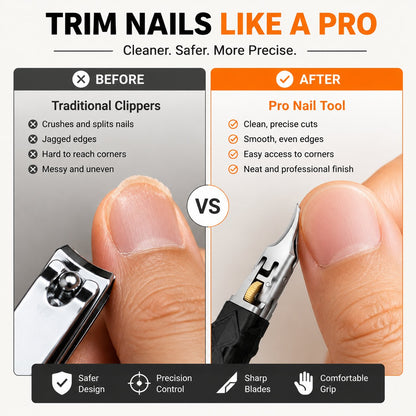 Black Anti-Slip Grip Gear Lock Nail Clipper with Ultra-Sharp Tips for Precise Access to Nail Grooves