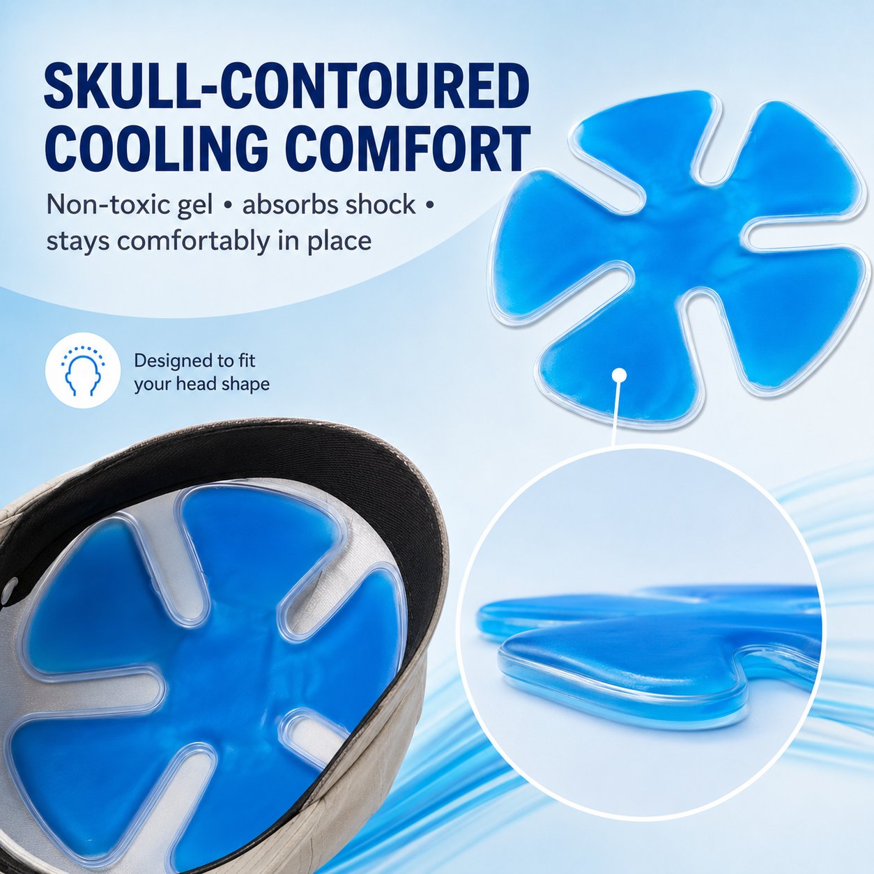❄️Last Day 50% OFF - Universal Contoured Cooling Gel Pad Insert For Hats And Helmets