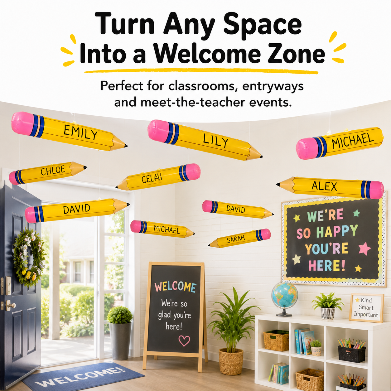 📢 55% OFF ENDS TODAY 💥 ✏️ 12Pcs Giant Inflatable Pencils (27"/44") | Back to School Decor 🎈
