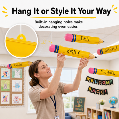 📢 55% OFF ENDS TODAY 💥 ✏️ 12Pcs Giant Inflatable Pencils (27"/44") | Back to School Decor 🎈