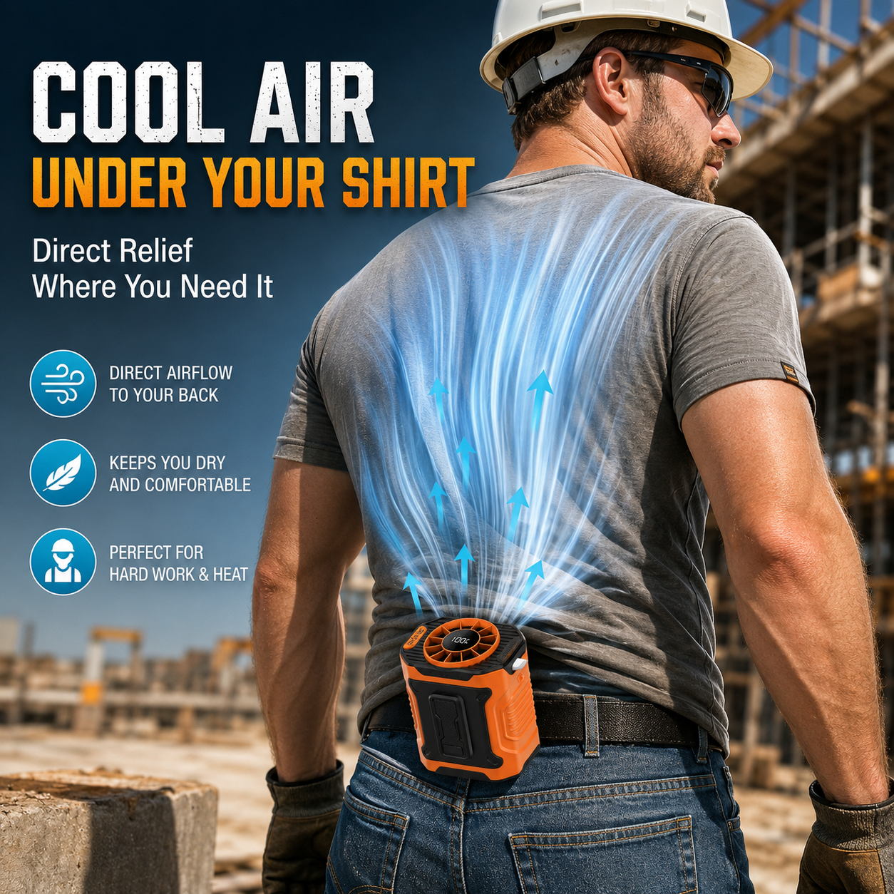 🔥 Turbo Waist Fan💨 Powerful airflow blows directly under your shirt