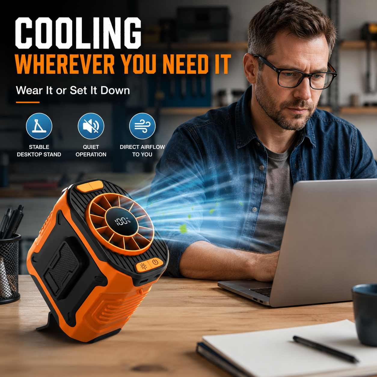 🔥 Turbo Waist Fan💨 Powerful airflow blows directly under your shirt