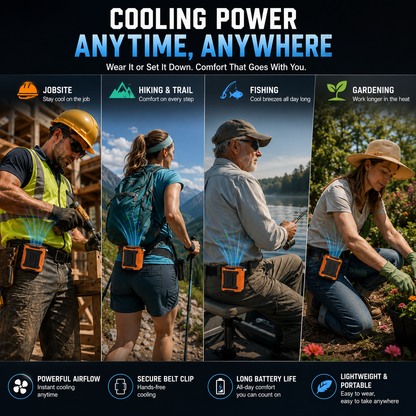 🔥 Turbo Waist Fan💨 Powerful airflow blows directly under your shirt