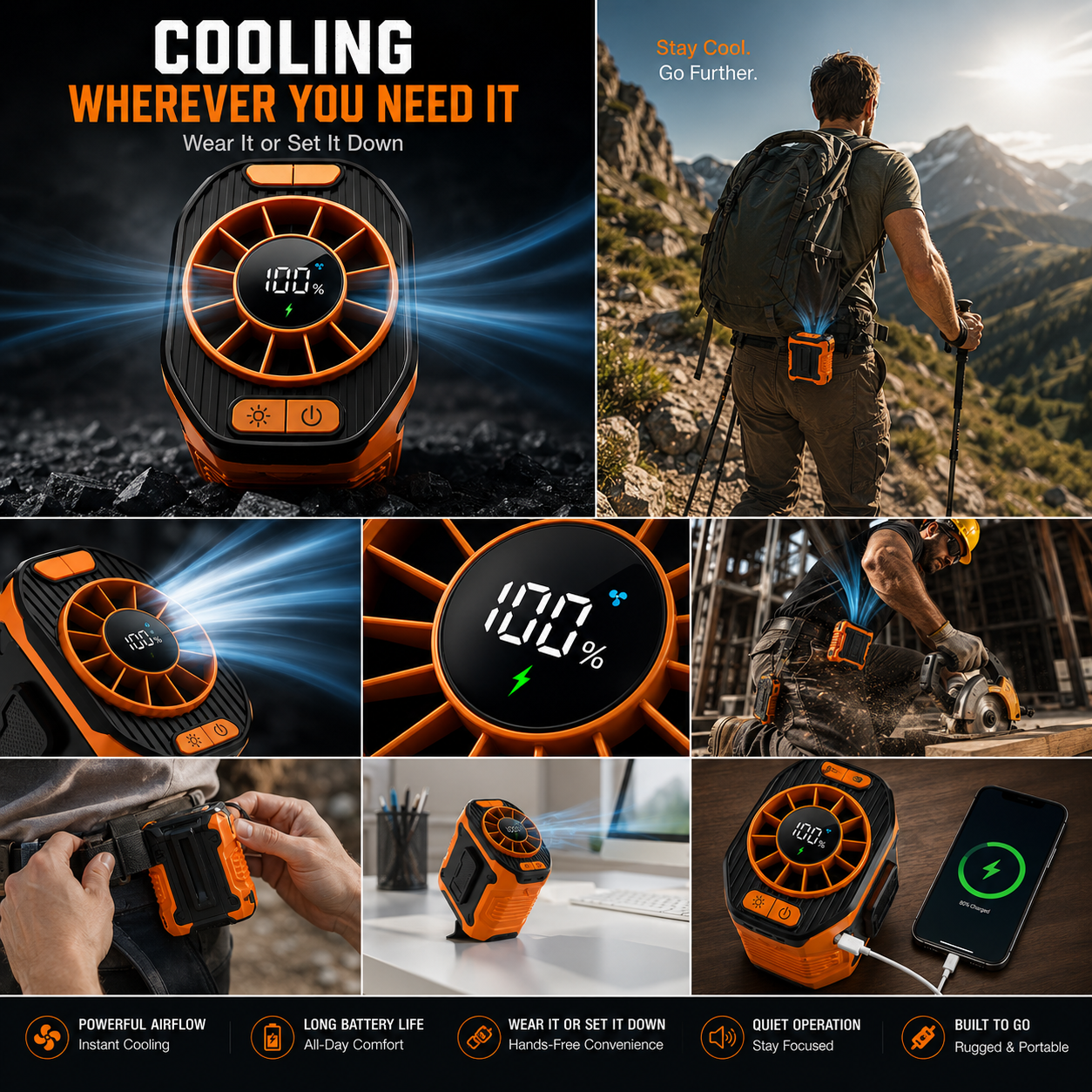 🔥 Turbo Waist Fan💨 Powerful airflow blows directly under your shirt