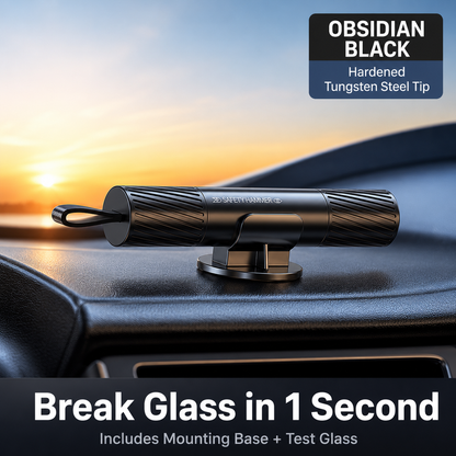 💥2-in-1 Emergency Escape Tool – 🔪 Spring-Loaded Window Breaker & Concealed Seat Belt Cutter – Compact Metal Car Safety Essential with Mount Base
