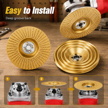 🔥 Wood Shaping Disc for Angle Grinder – Fast-Cut Carbon Steel Carving Wheel