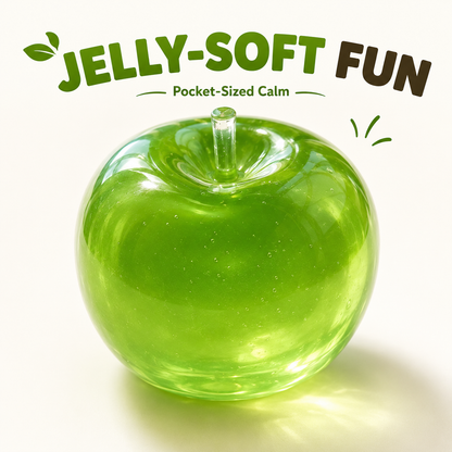 🍏 Realistic Jelly Apple Stress Reliever | Slow-Rising Sensory Toy
