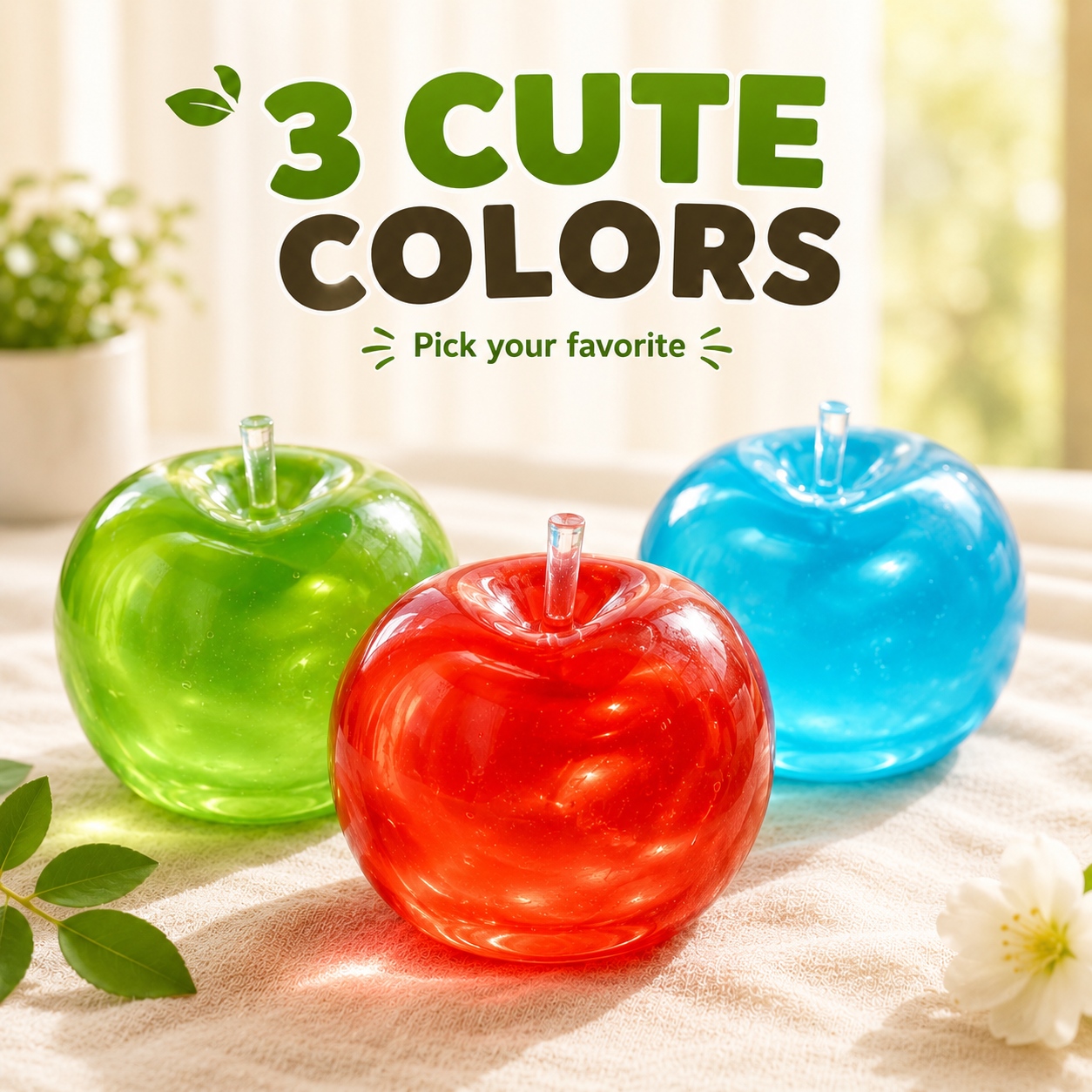🍏 Realistic Jelly Apple Stress Reliever | Slow-Rising Sensory Toy