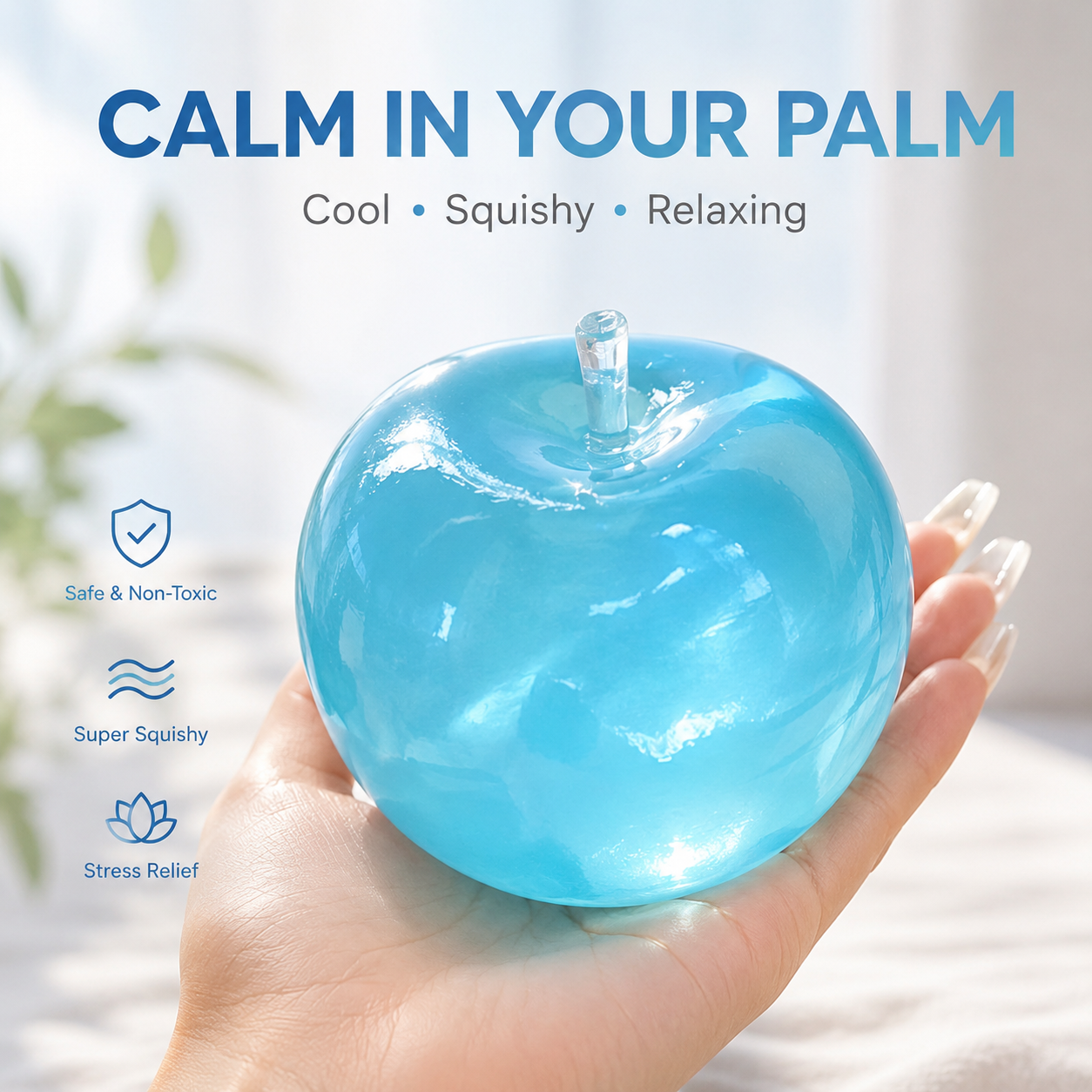 🍏 Realistic Jelly Apple Stress Reliever | Slow-Rising Sensory Toy