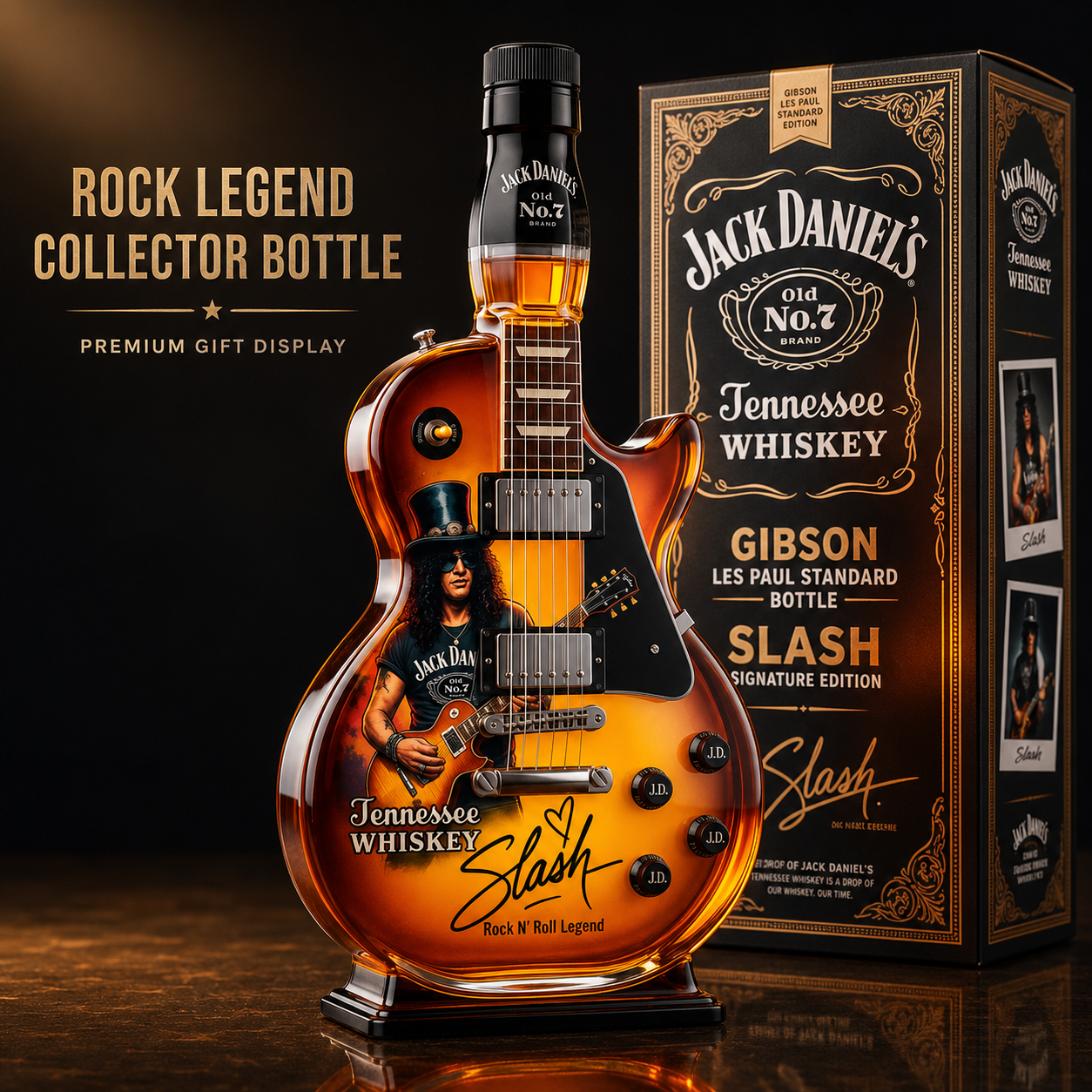 🎸 Electric Guitar Whiskey Bottle – 🥃 Rock-Inspired Collectible Display – Home Bar Decor & Gift for Music Fans